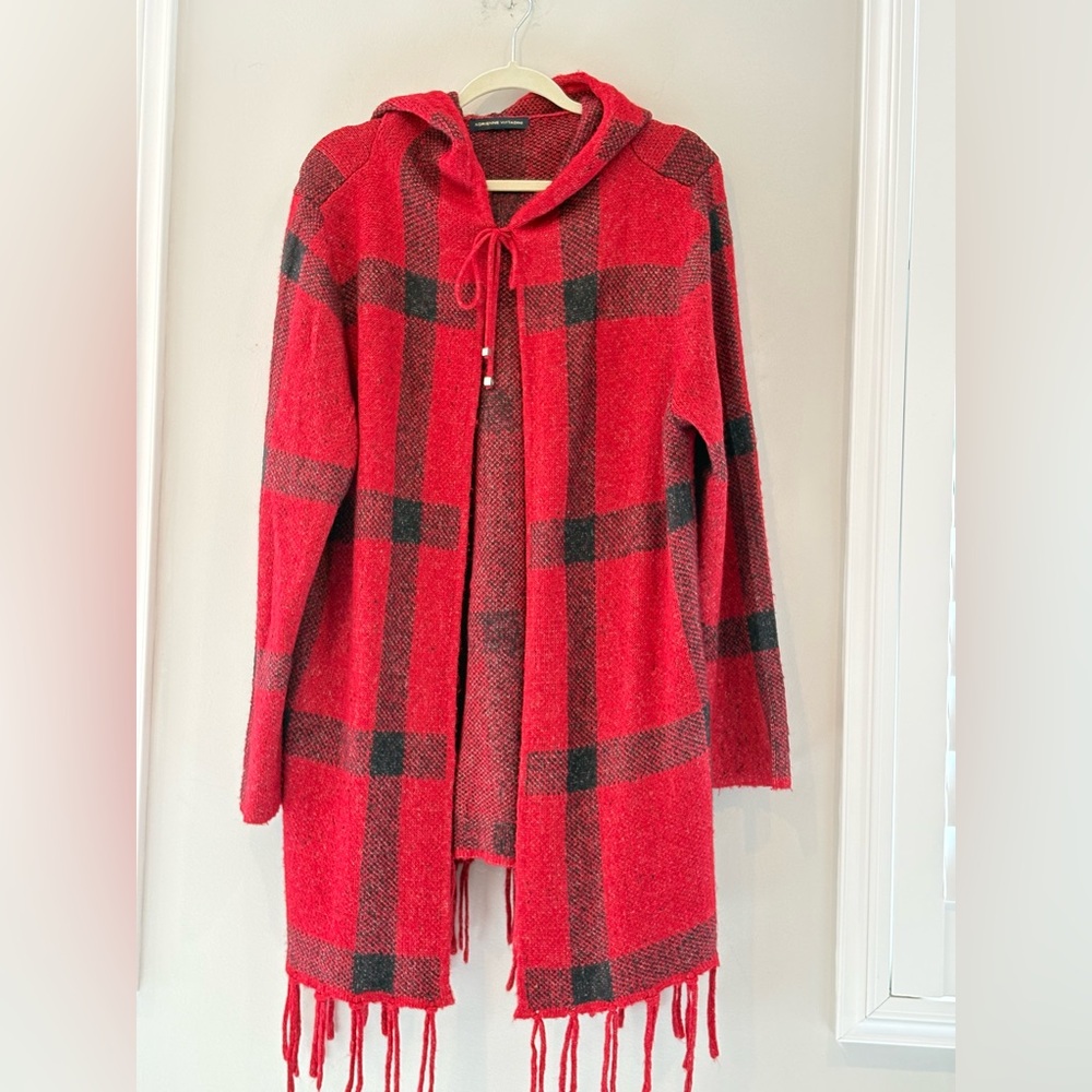 Adrienne Vittadini Vibrant Red Knit Jacket - Picture 2 of 6